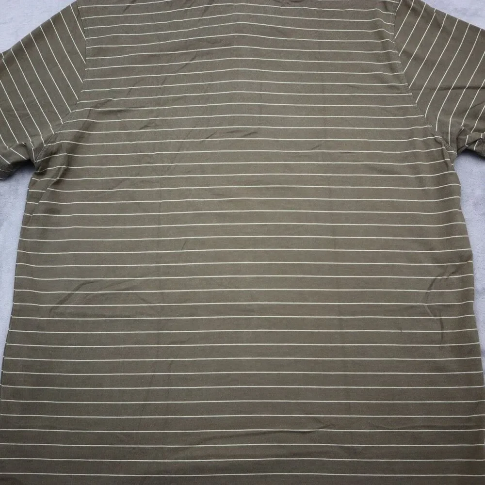 Banana Republic Shirt Mens M Brown Striped Polo Short Sleeve Casual